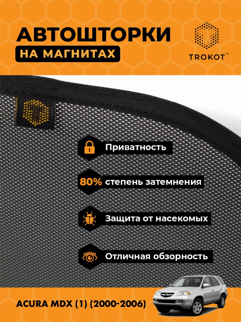Автомобильные шторки Acura MDX (1) (2000-2006) Внедорожник 5 дв. Комплект на передние двери STANDART